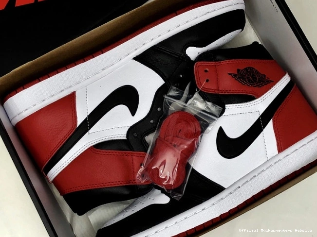Official Maikesneakers 555088-125 Black Air Toe Retro 1 Jordan 0715